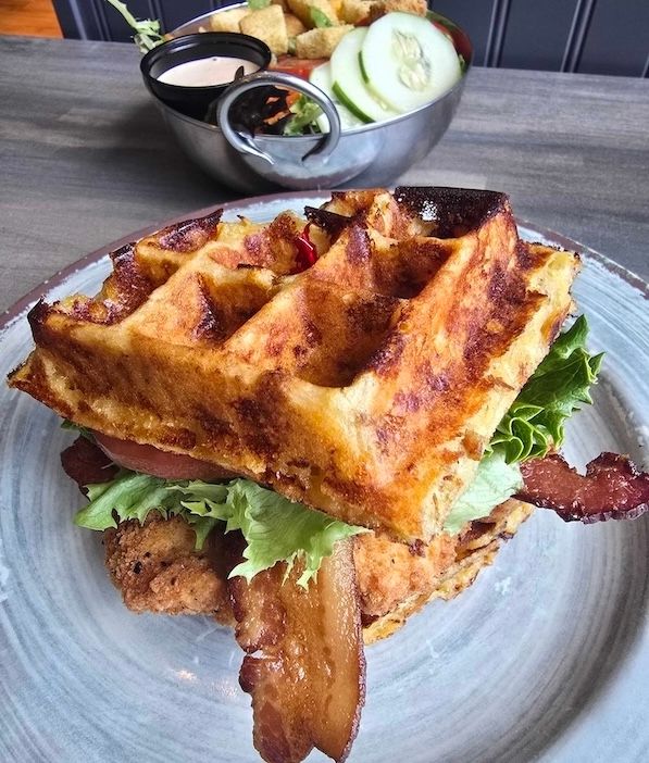 Waffle BLT + salad# at Page’s Okra Grill