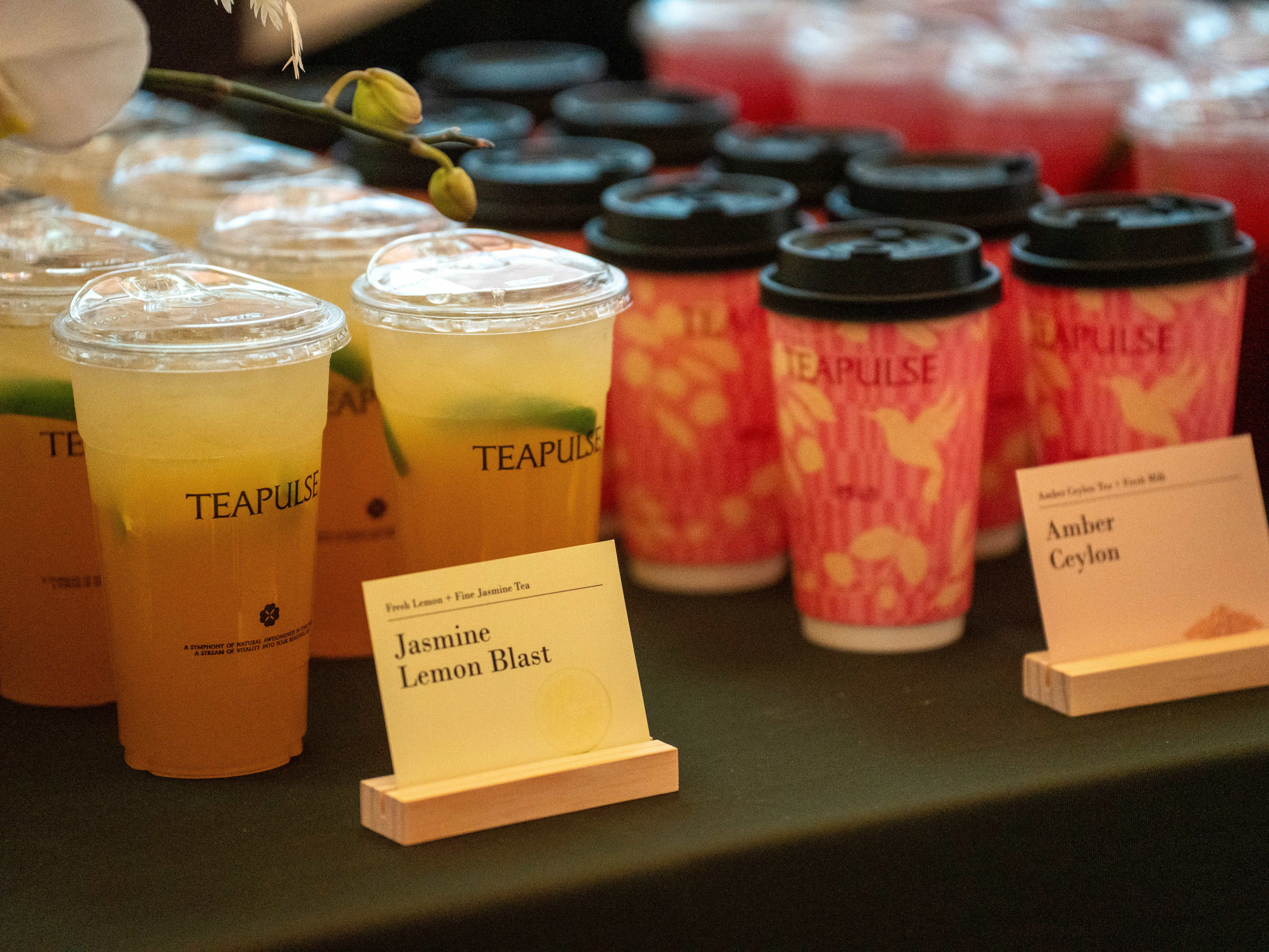 Refreshing iced tea beverages at a tea event