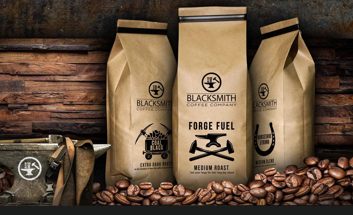 Artisan coffee bags from Blacksmith Coffee Company