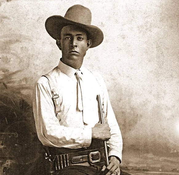 Vintage portrait of a cowboy in traditional attire