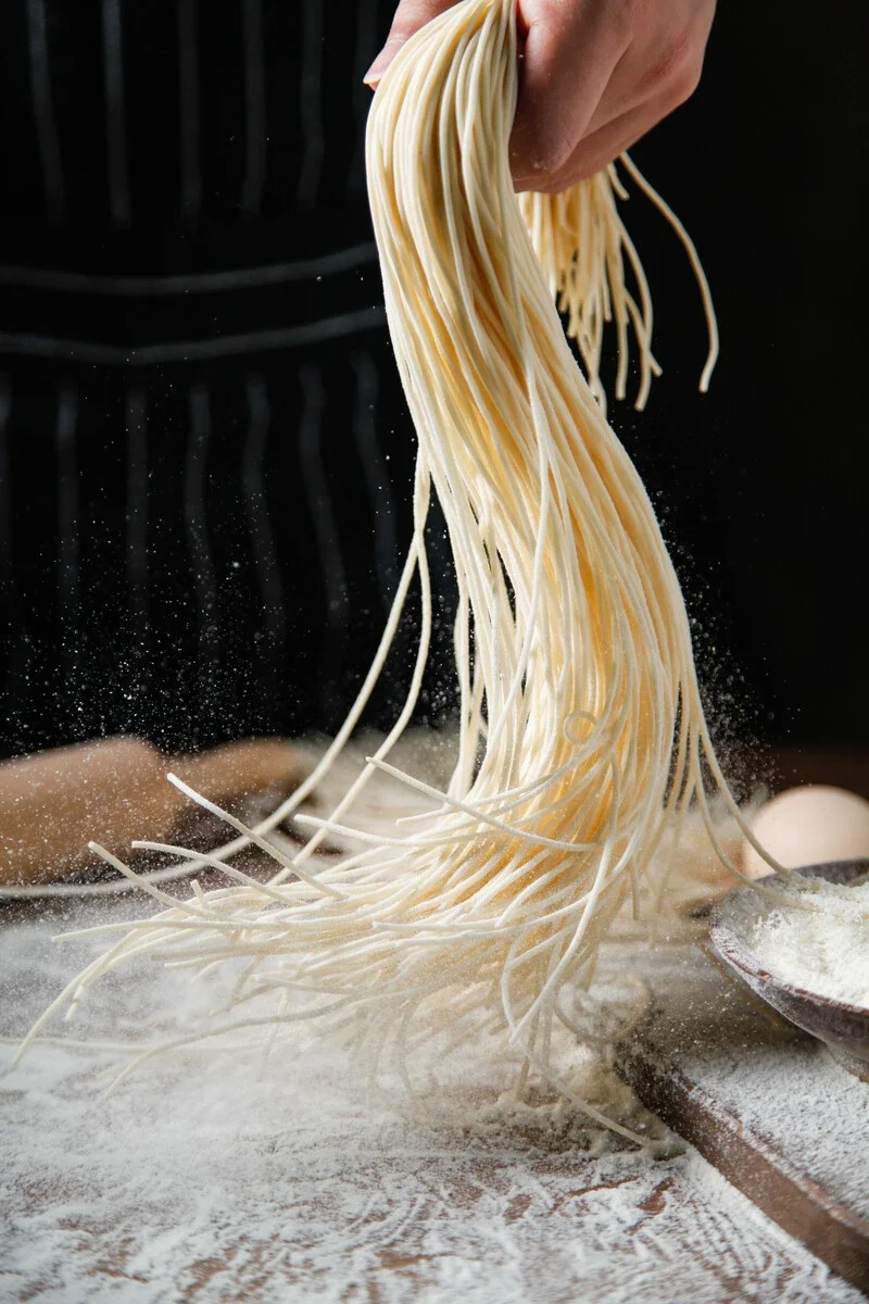 Handmade Italian pasta being prepared