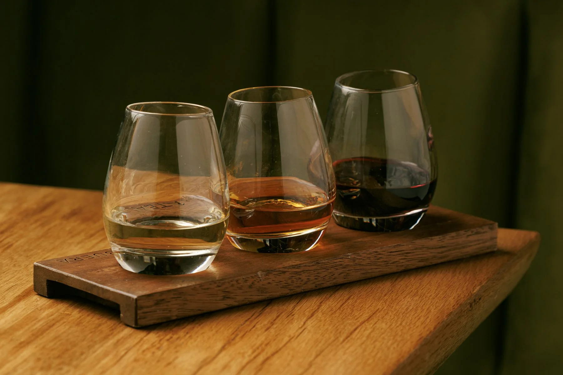 Flight of Georgian wines including Saperavi