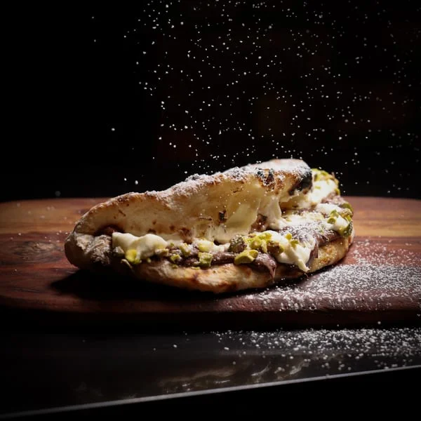 Delicious Turkish döner kebab in pita bread