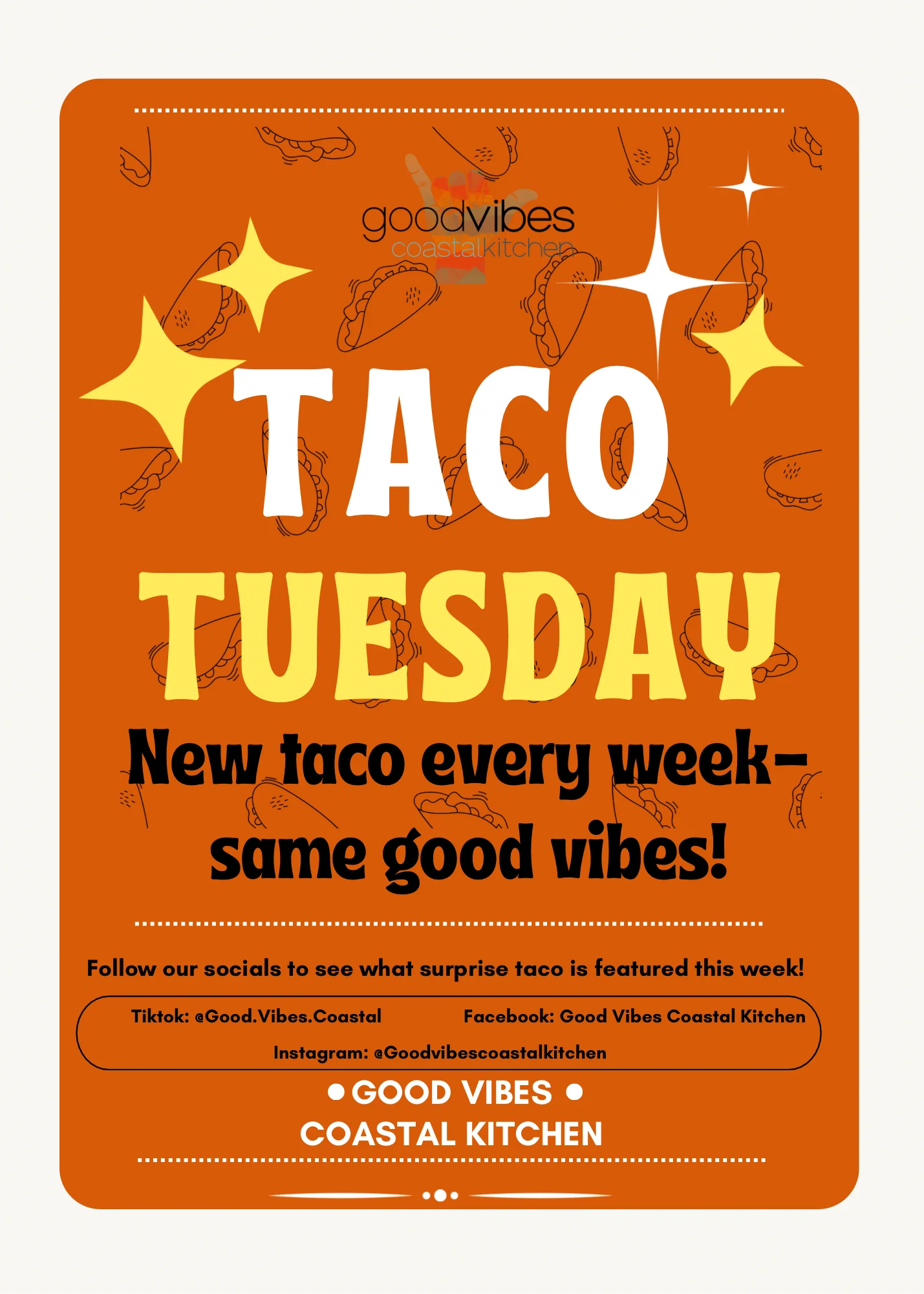 Taco Tuesday promotional poster with vibrant design