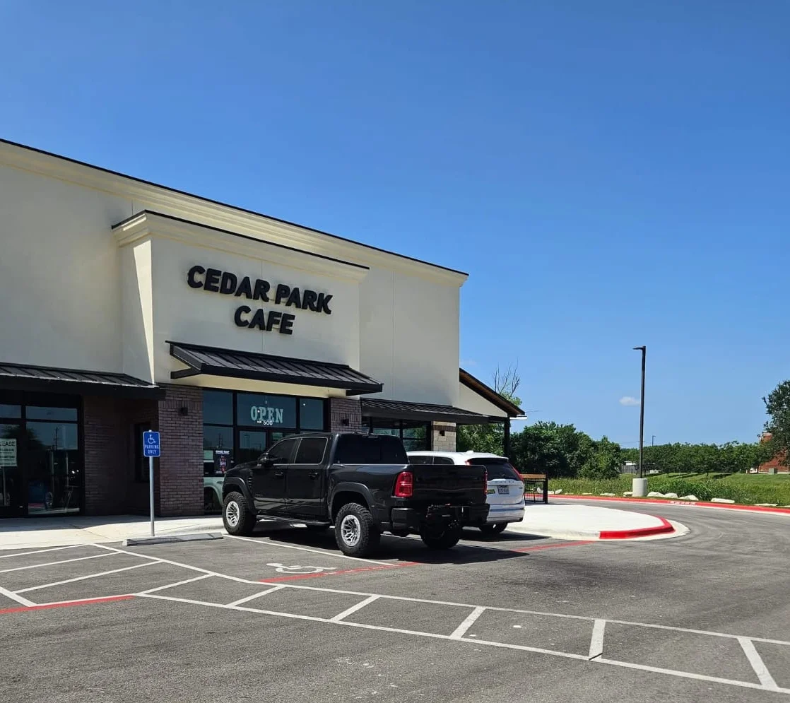 Cedar Park Cafe exterior on a sunny day