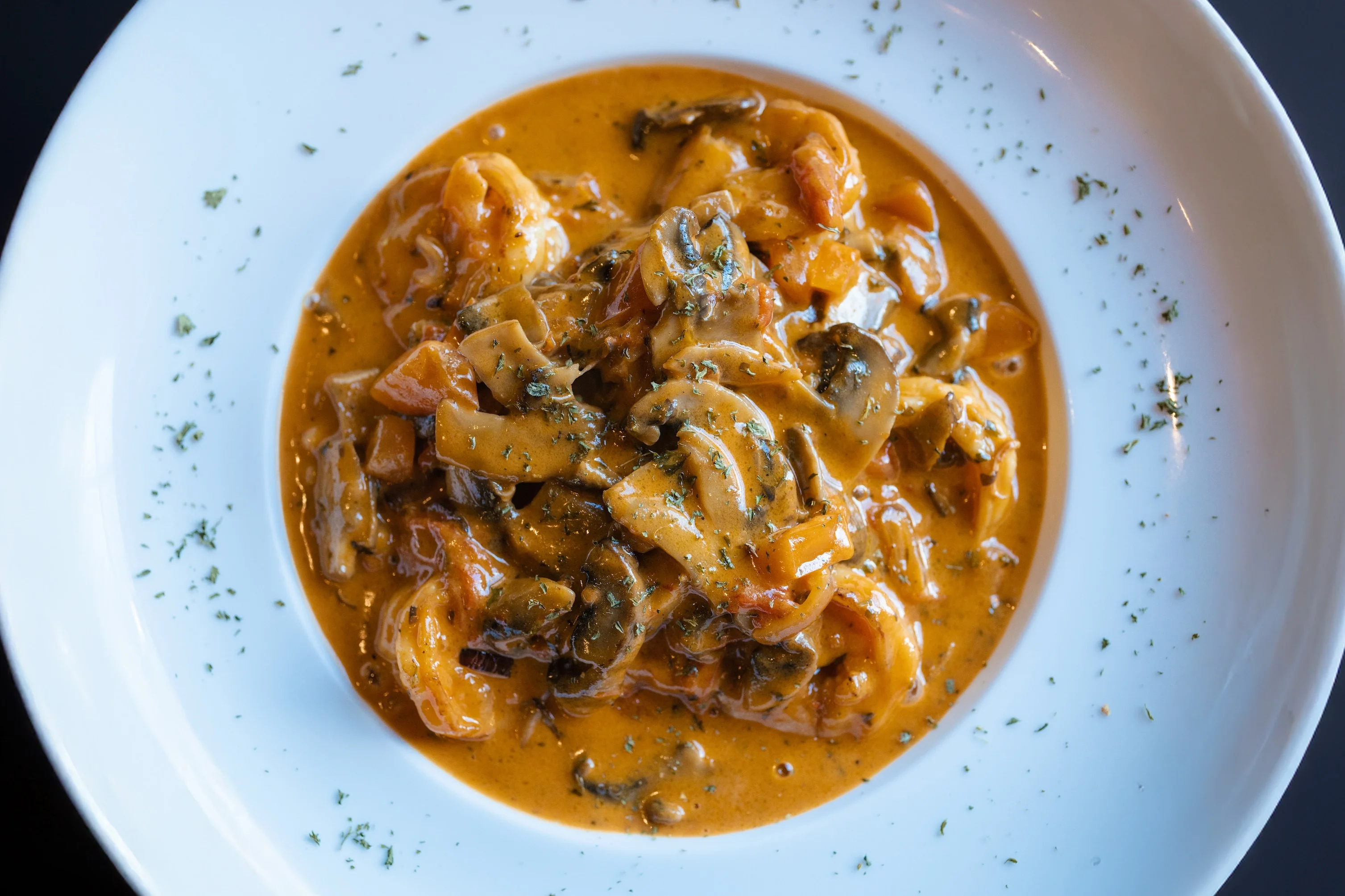 Creamy shrimp fettuccine in a rich sauce