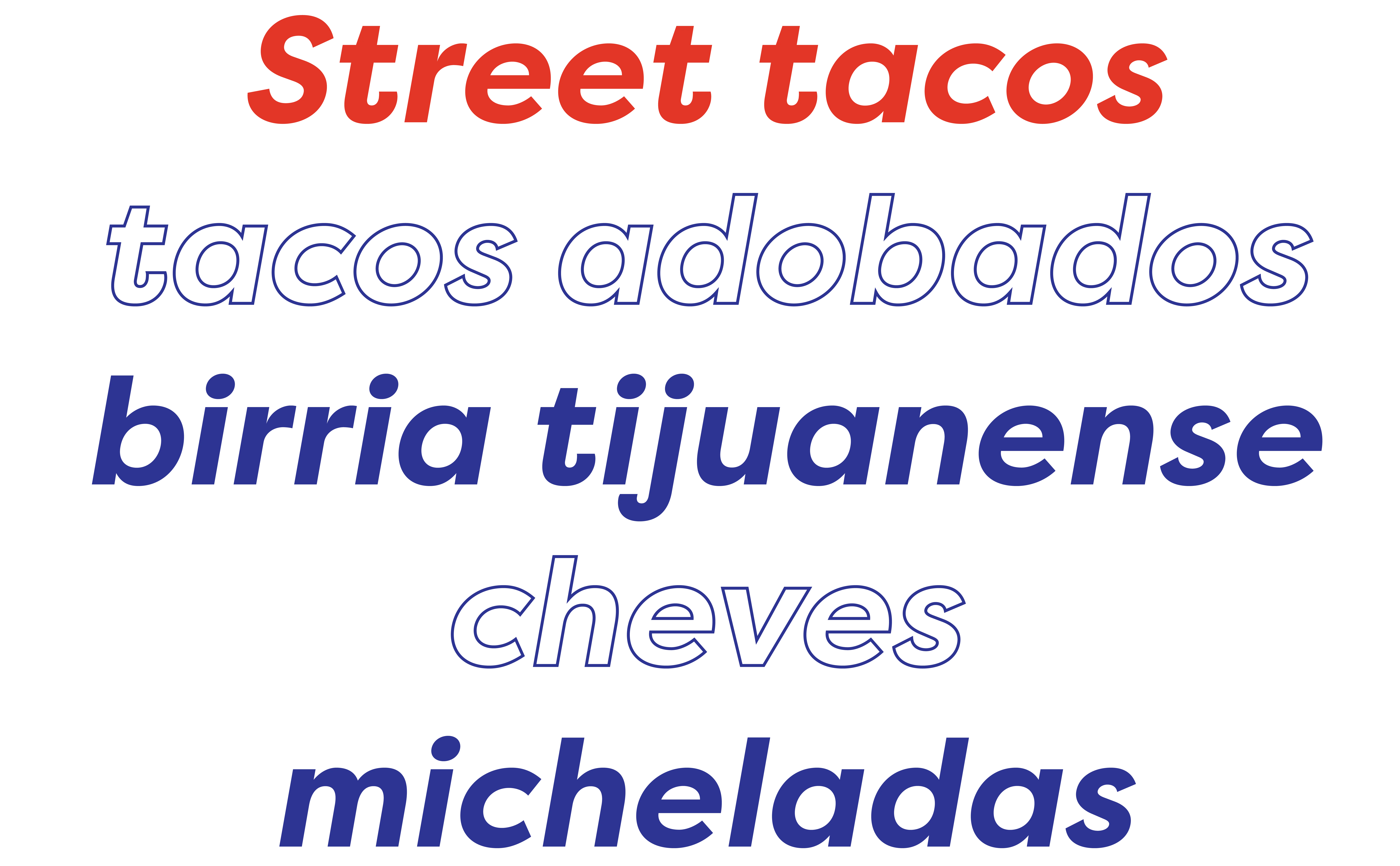 Colorful street tacos featuring birria tijuana and refreshing micheladas