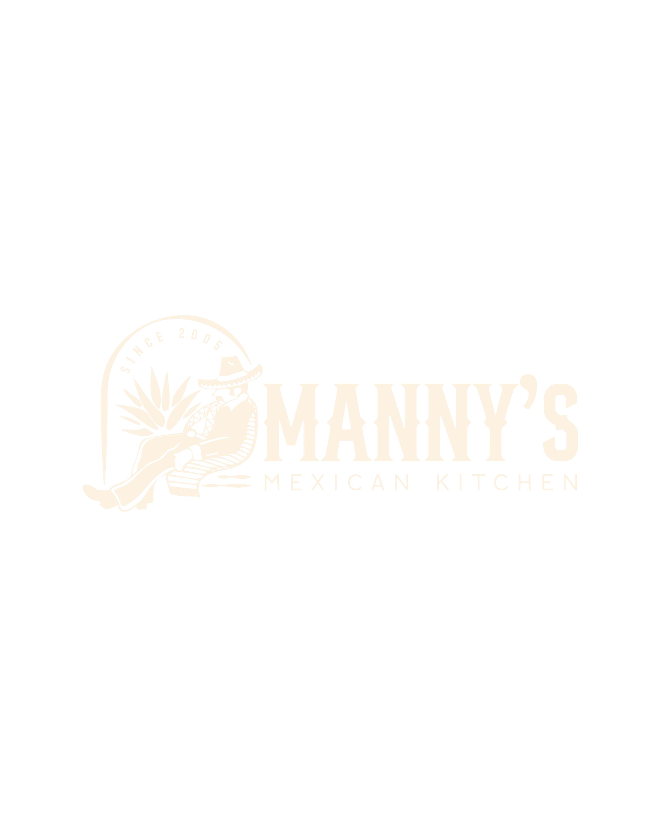 A logo featuring a relaxed figure in a sombrero surrounded by an agave plant, representing a Mexican kitchen since 2005.