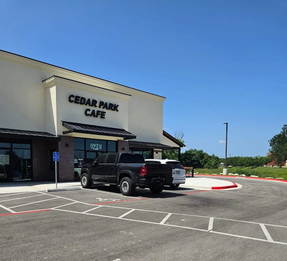 Cedar Park Cafe exterior on a sunny day
