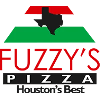 Fuzzy's Pizza logo featuring Texas outline and vibrant colors