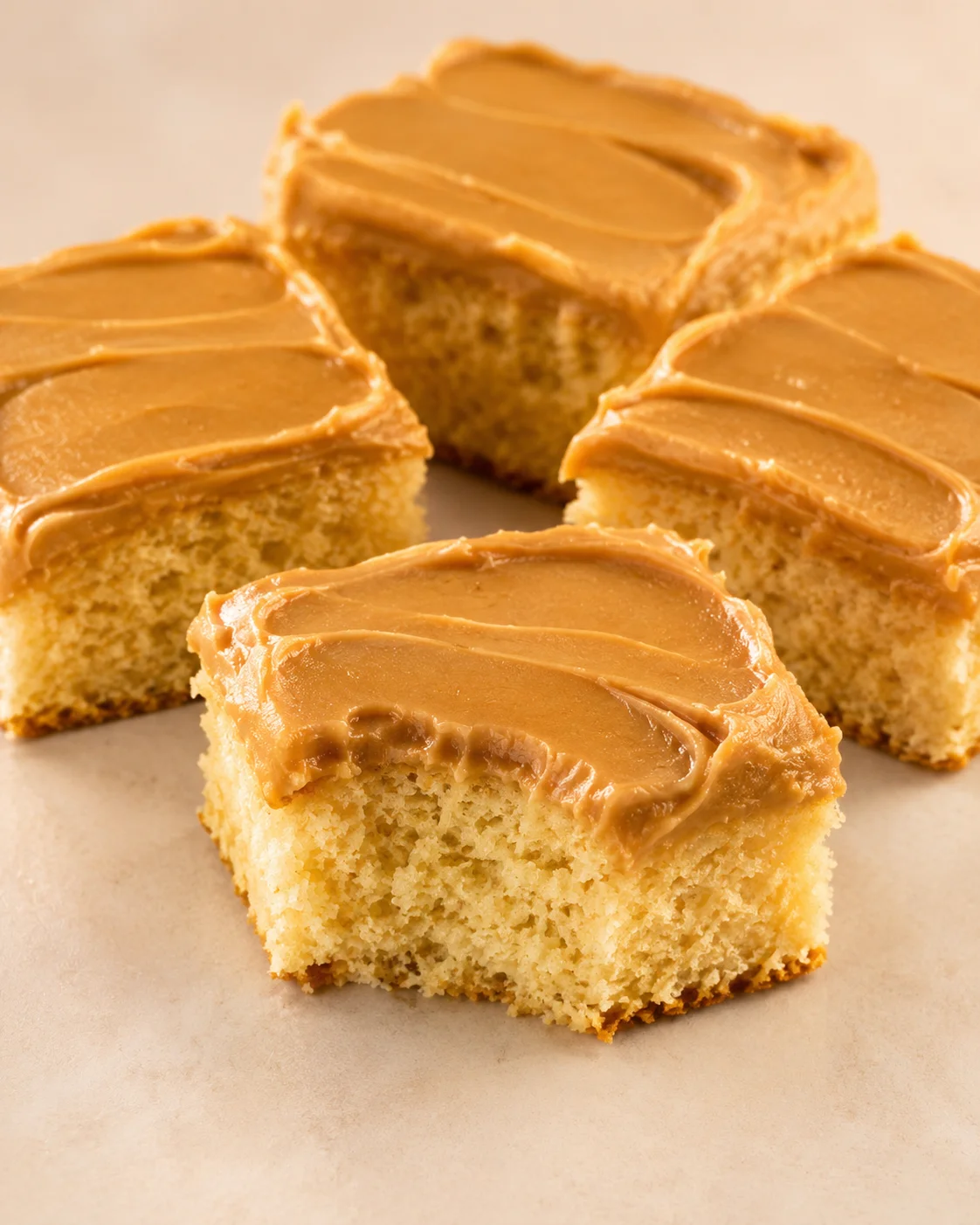 Classic peanut butter sheet cake with creamy frosting