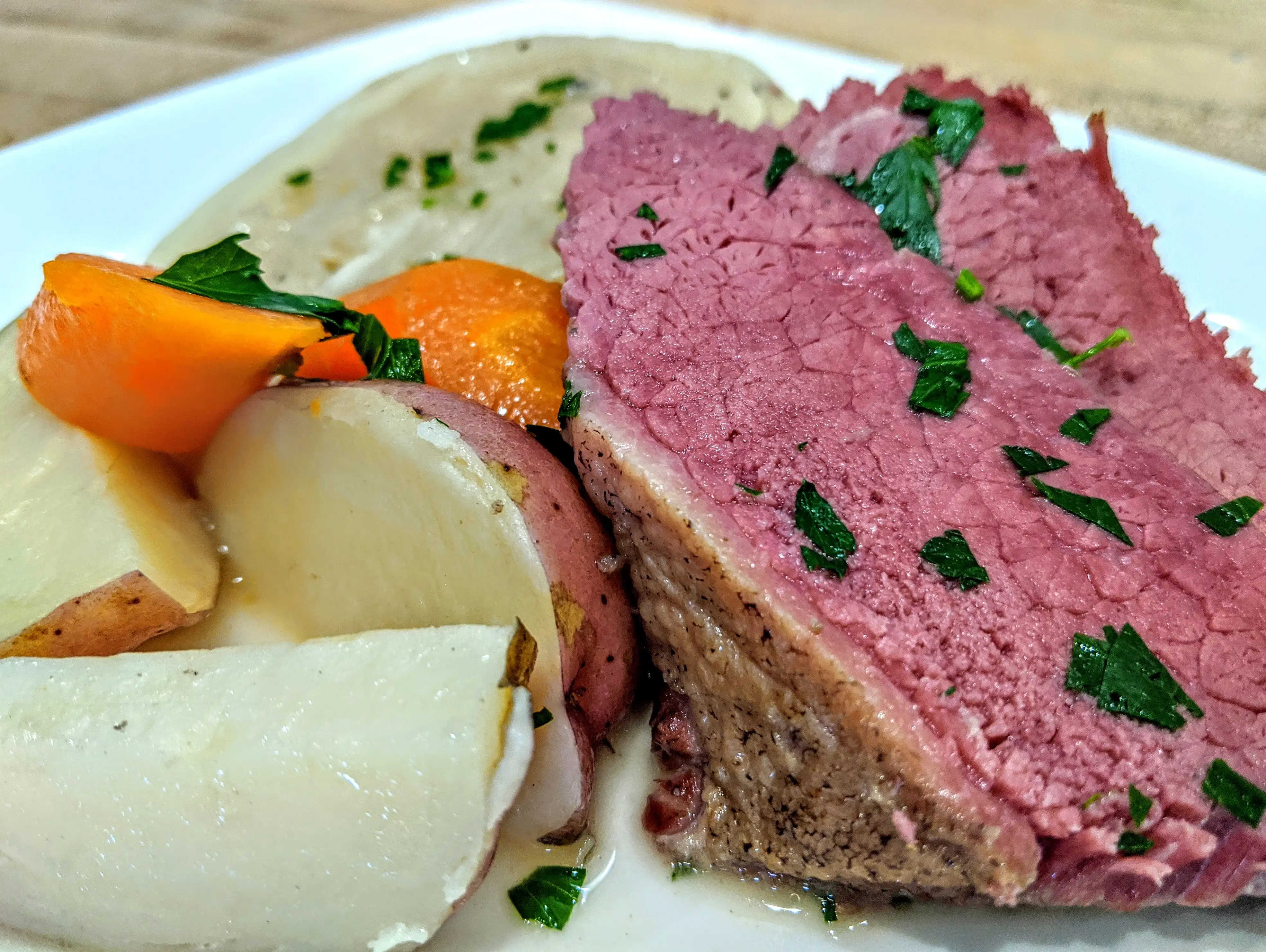 corned beef, cabbage, red potatoes, carrots