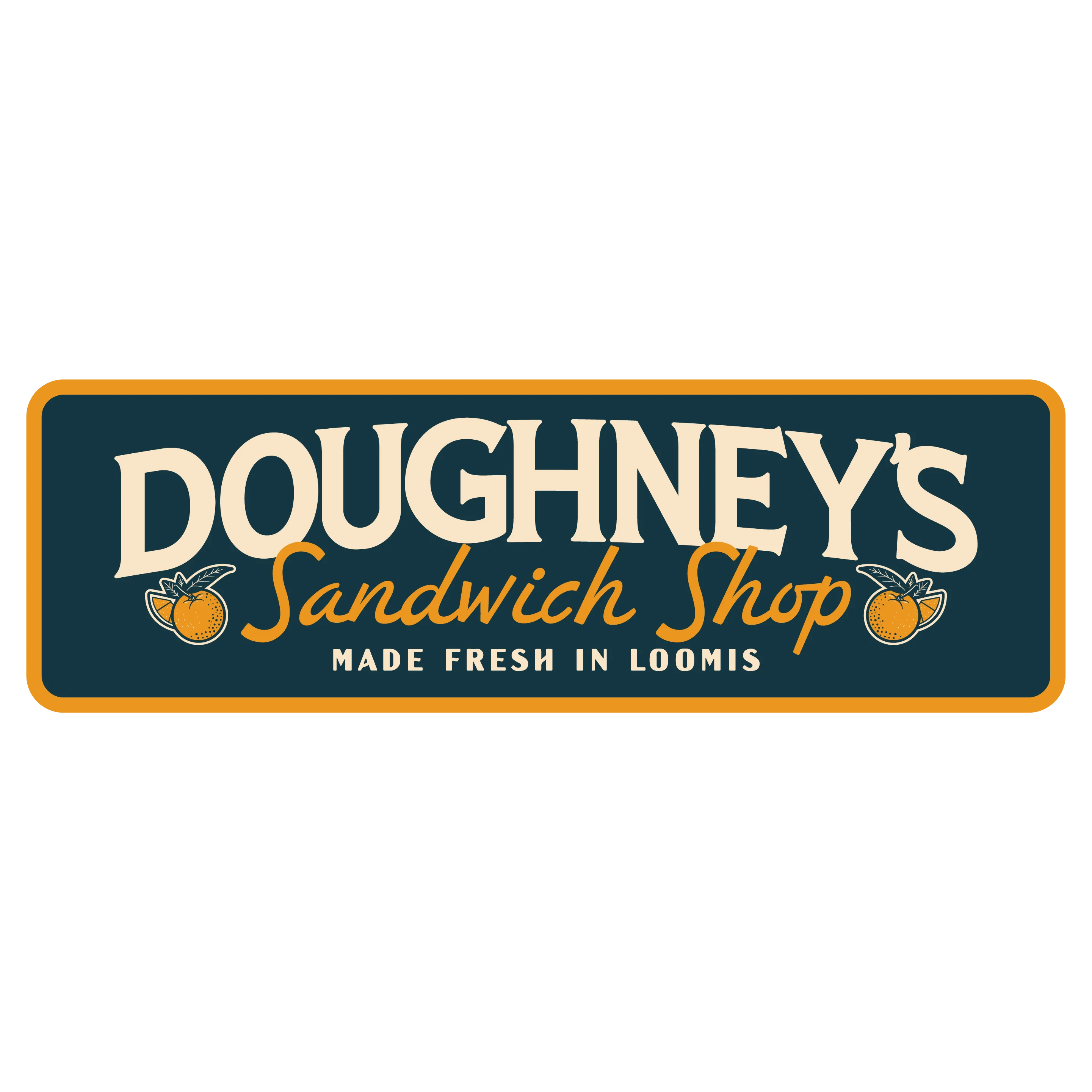 Doughney's Sandwich Shop logo featuring fresh ingredients