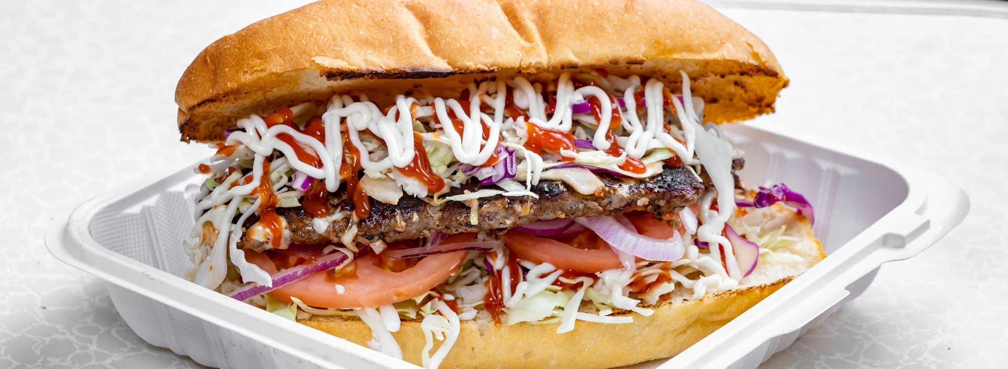Delicious Cuban sandwich with grilled meat and fresh toppings
