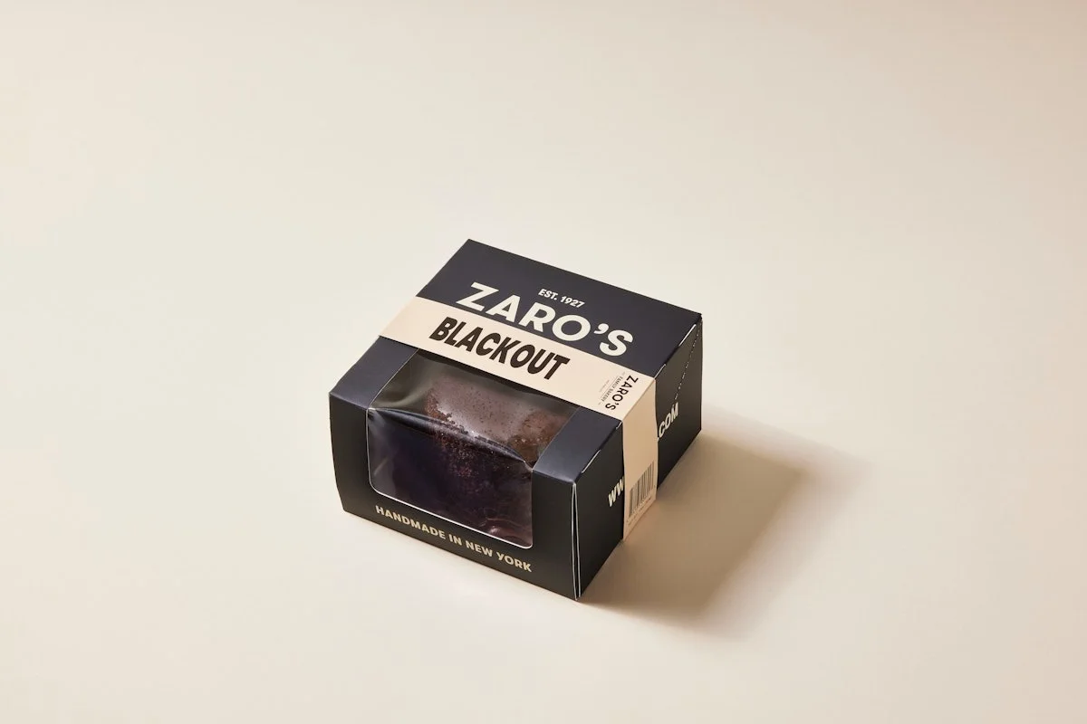 Zaro's Blackout cake in a stylish box