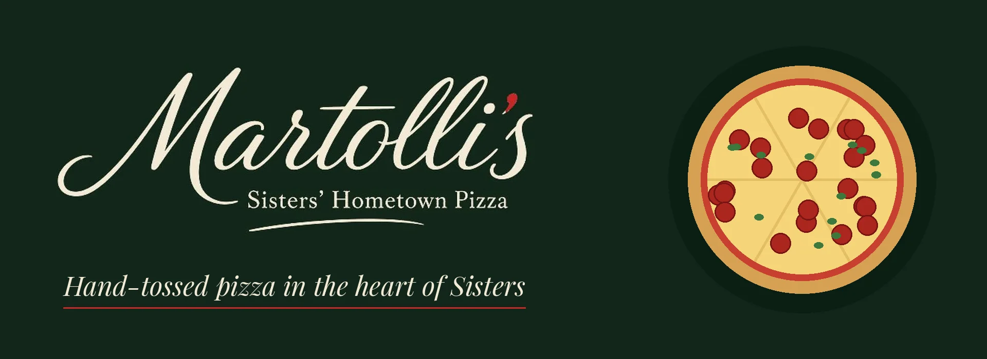 Pizza maker tossing hand-made dough at Martolli's