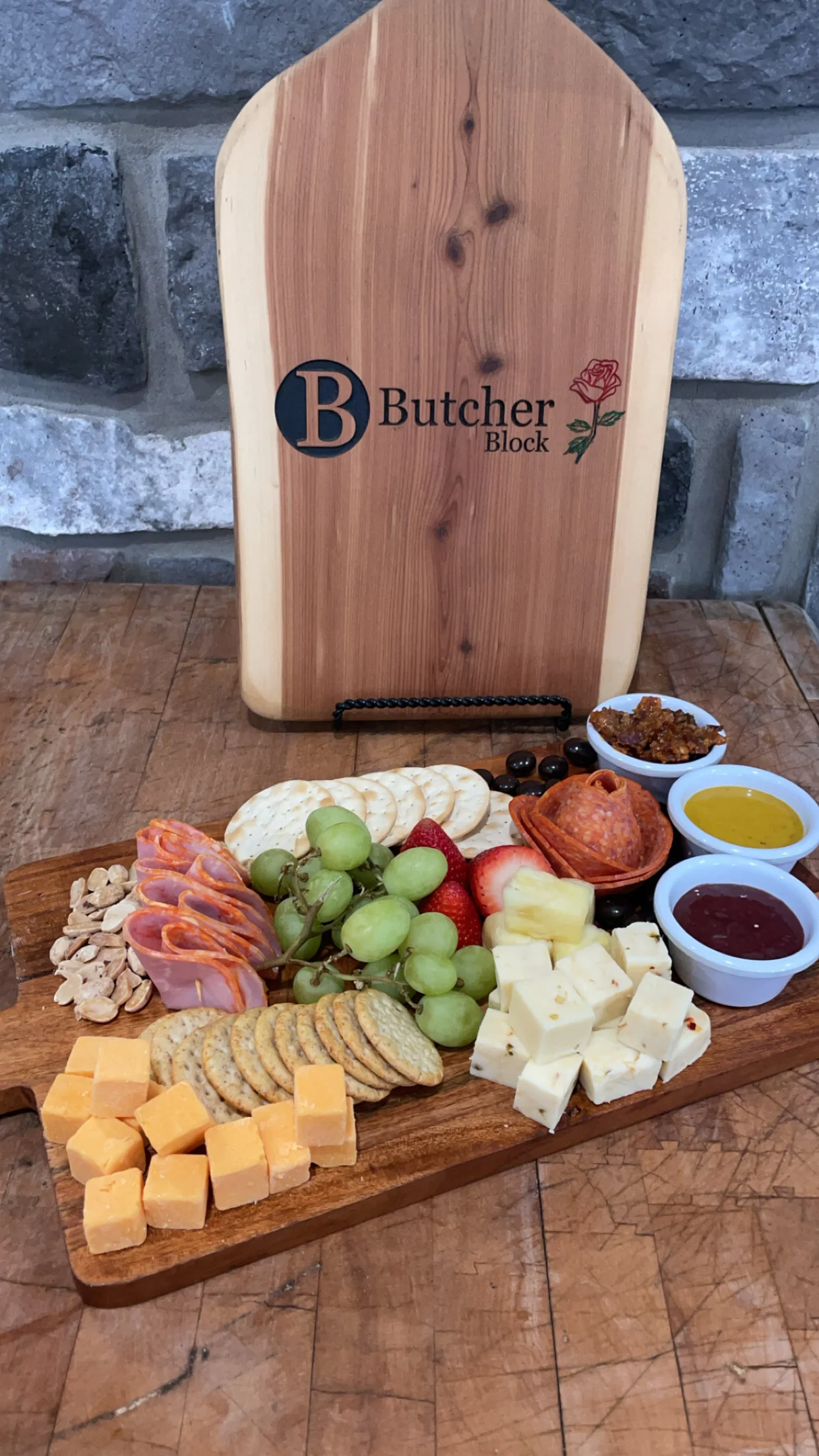 Artisan charcuterie board with assorted meats and cheeses