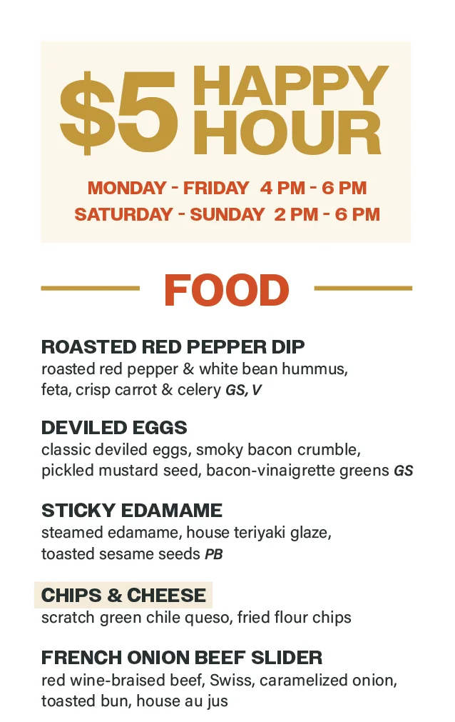 Happy Hour Menu Page 1