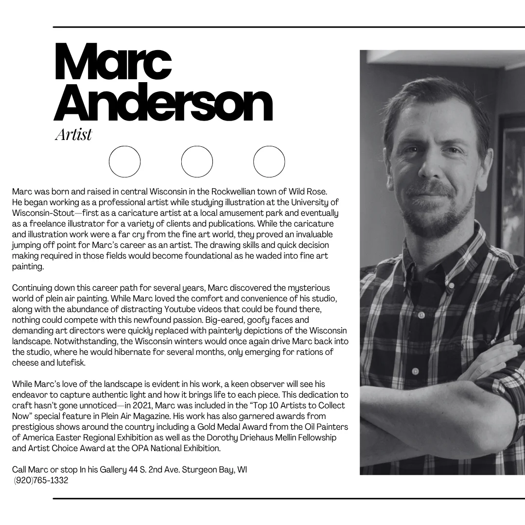 Artist Marc Anderson in his studio, showcasing his painting process