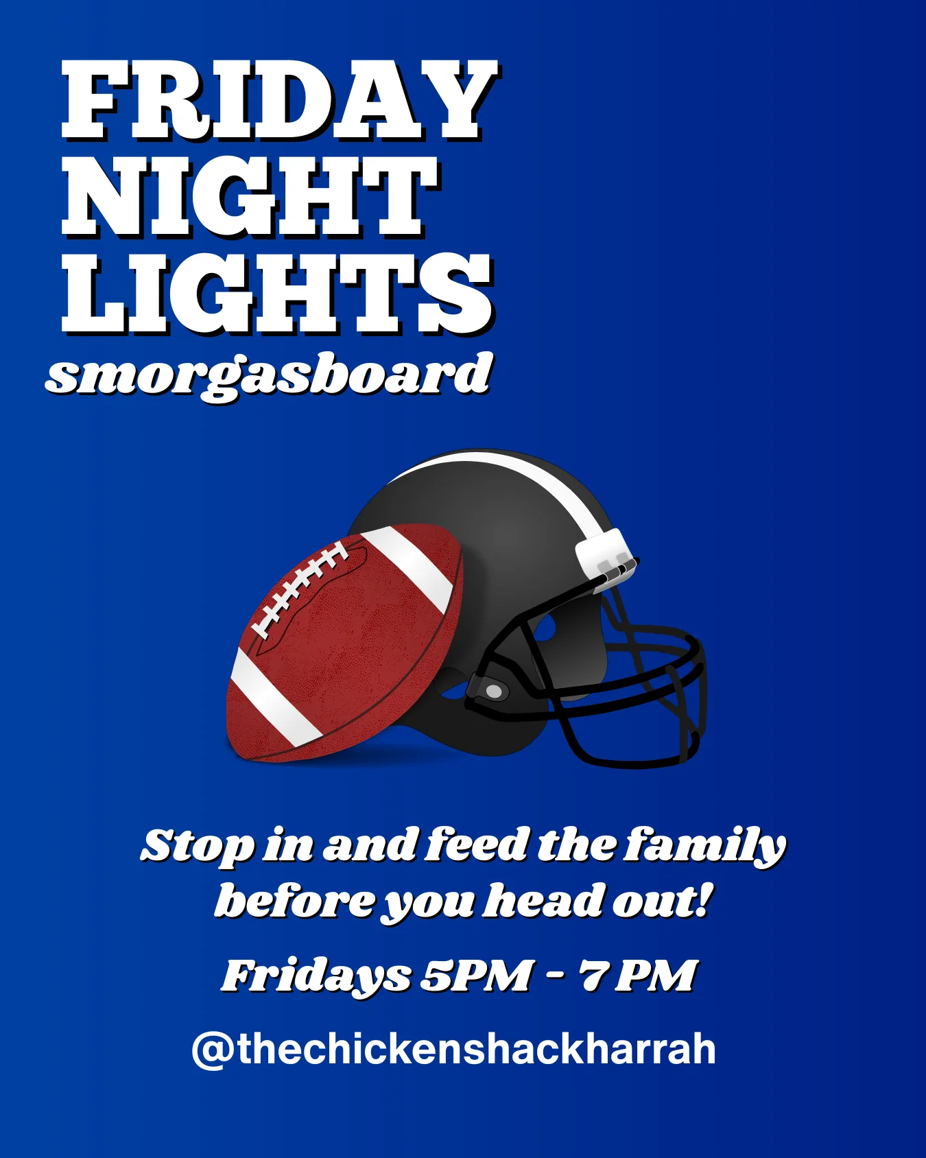 Promotional graphic for Friday Night Lights smorgasbord event