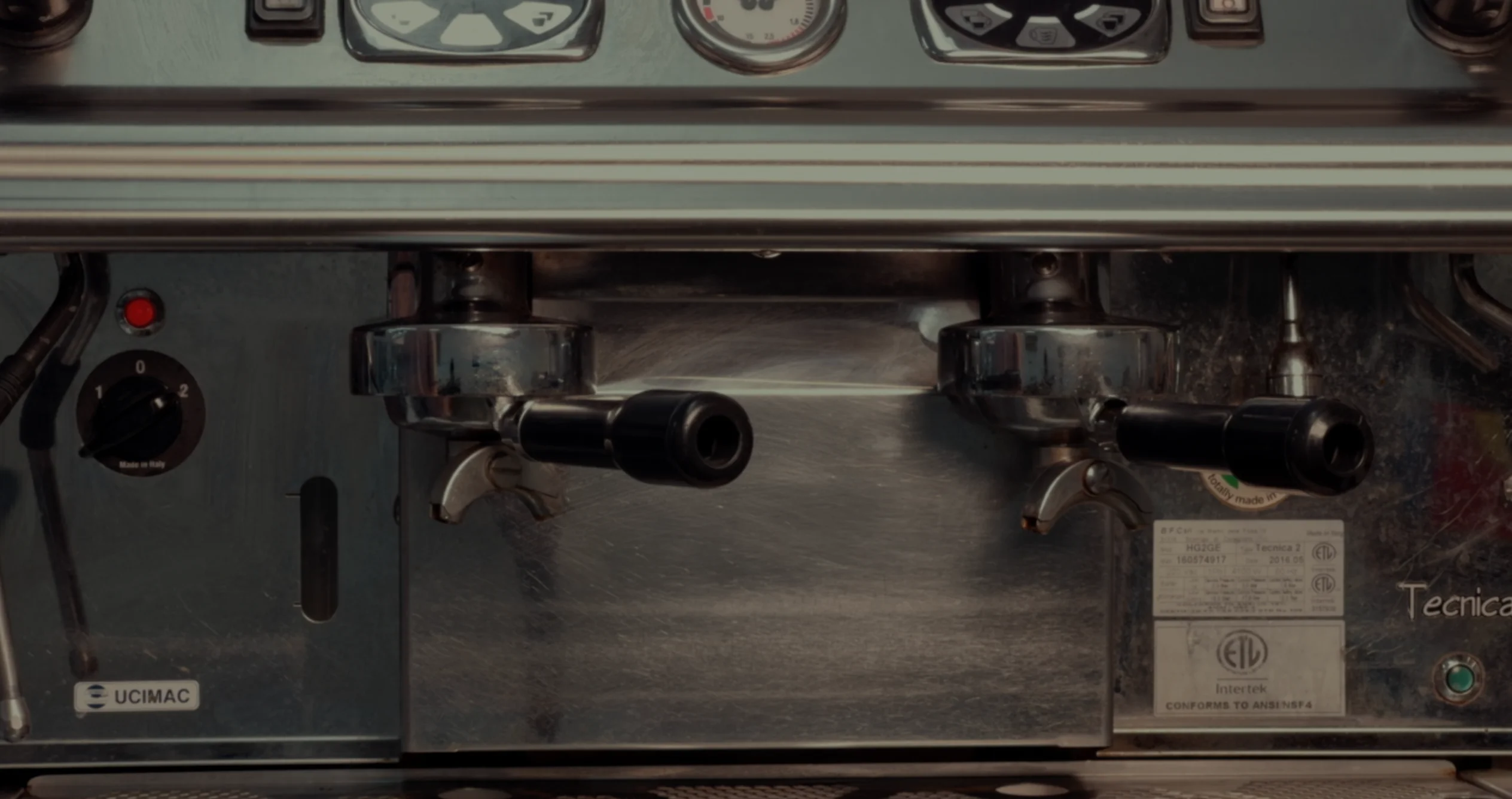 Espresso machine ready for brewing coffee