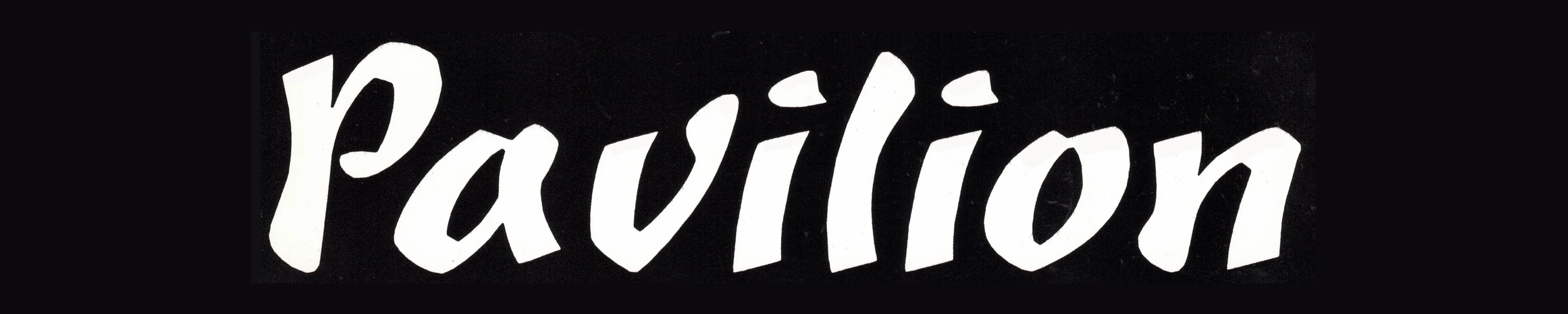 Stylized logo of Pavilion restaurant in bold white lettering