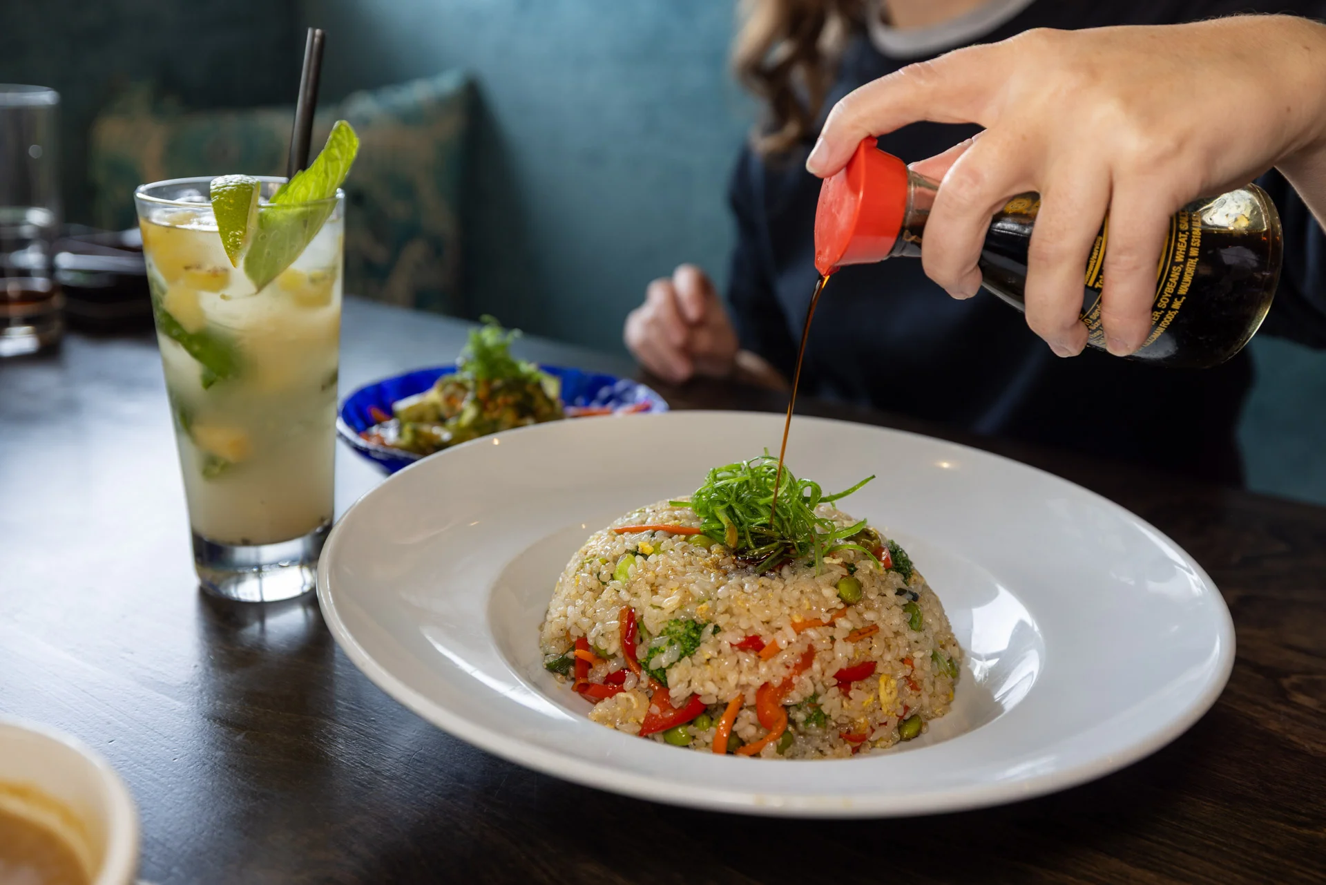 Fried Rice and a Grilled Pineapple Mojito