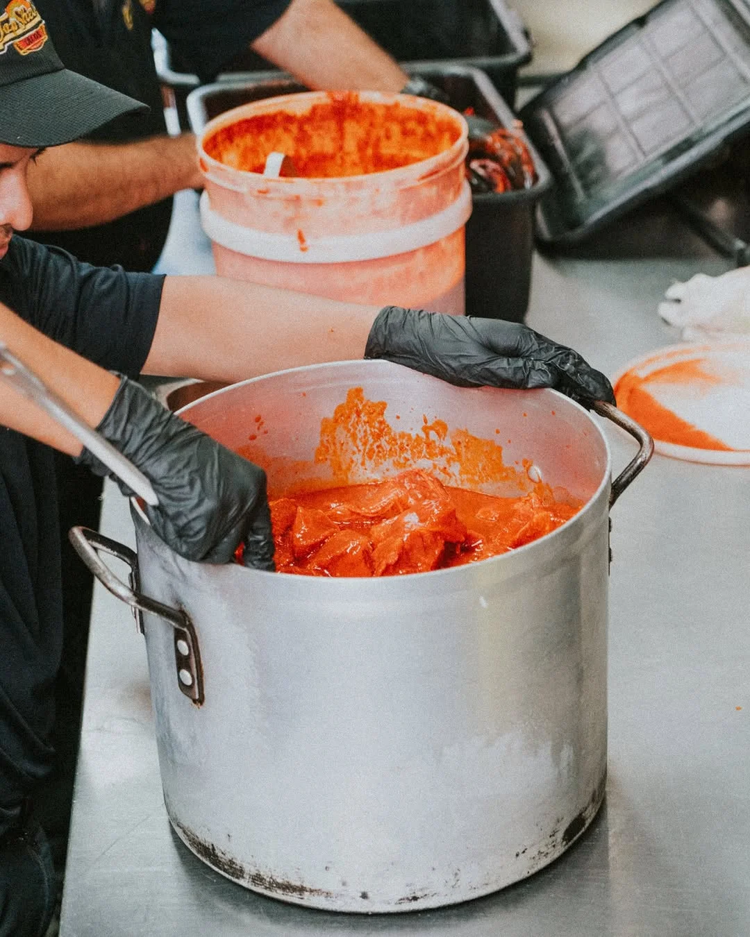 Marinated meat preparation for Mexican tacos