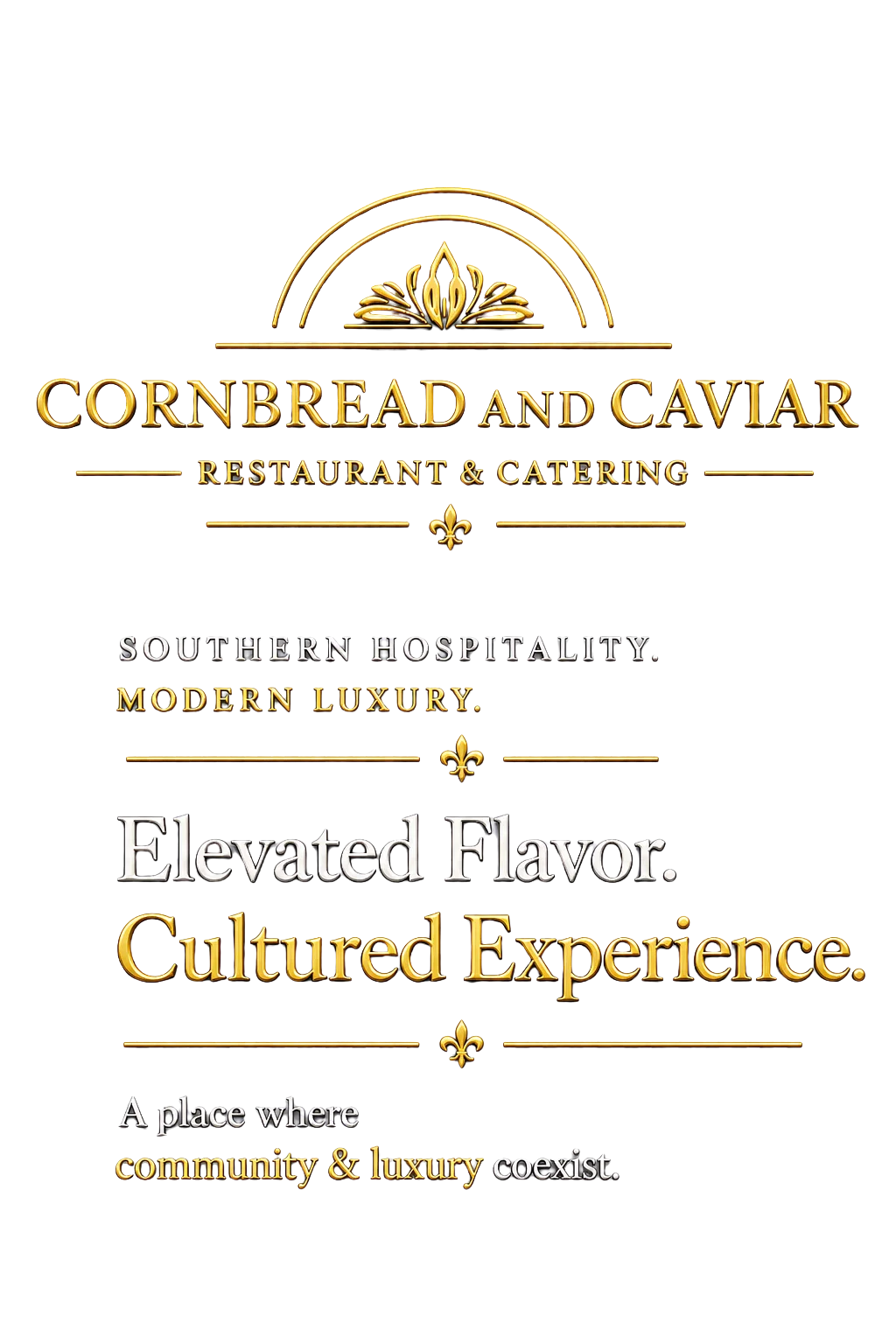 Logo of Cornbread and Caviar restaurant showcasing Southern hospitality.