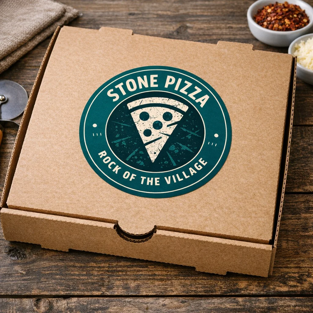 Stone pizza box from a local pizzeria