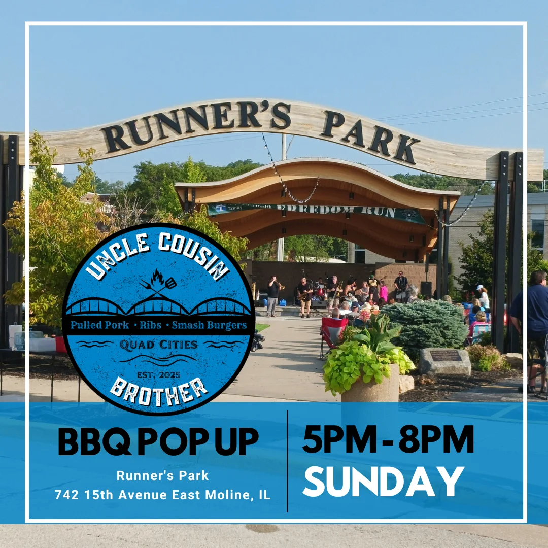 Promotional event banner for a restaurant featuring food and drinks.