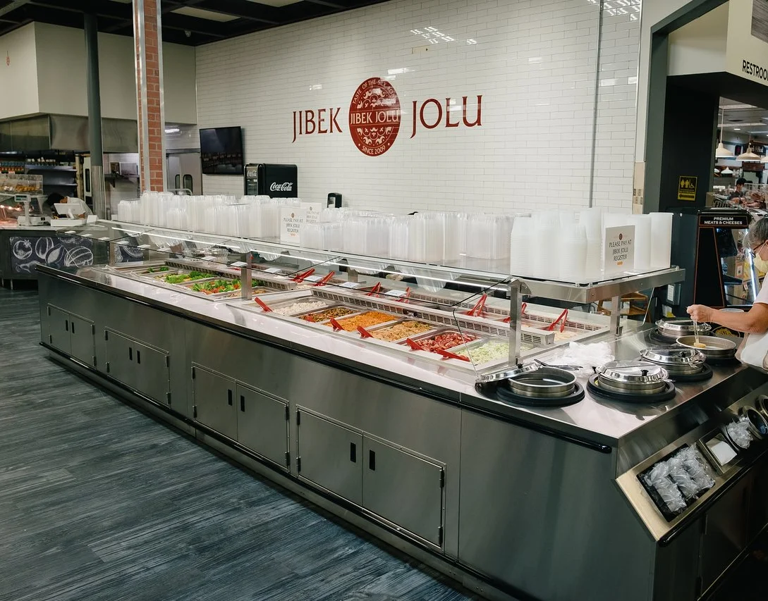 Self-serve salad bar in a modern restaurant