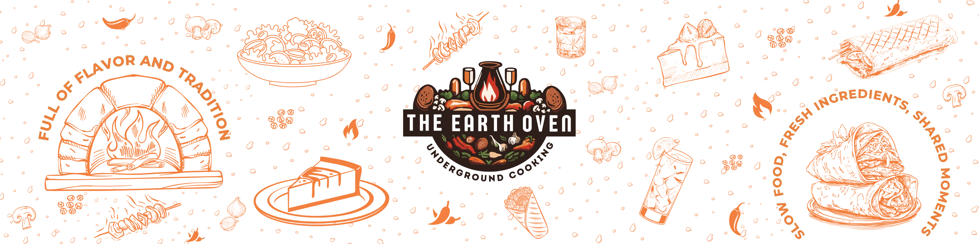 Artistic logo of The Earth Oven showcasing culinary tradition