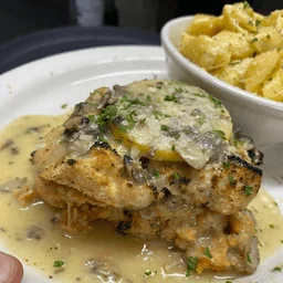 Southern-style chicken piccata with creamy sauce