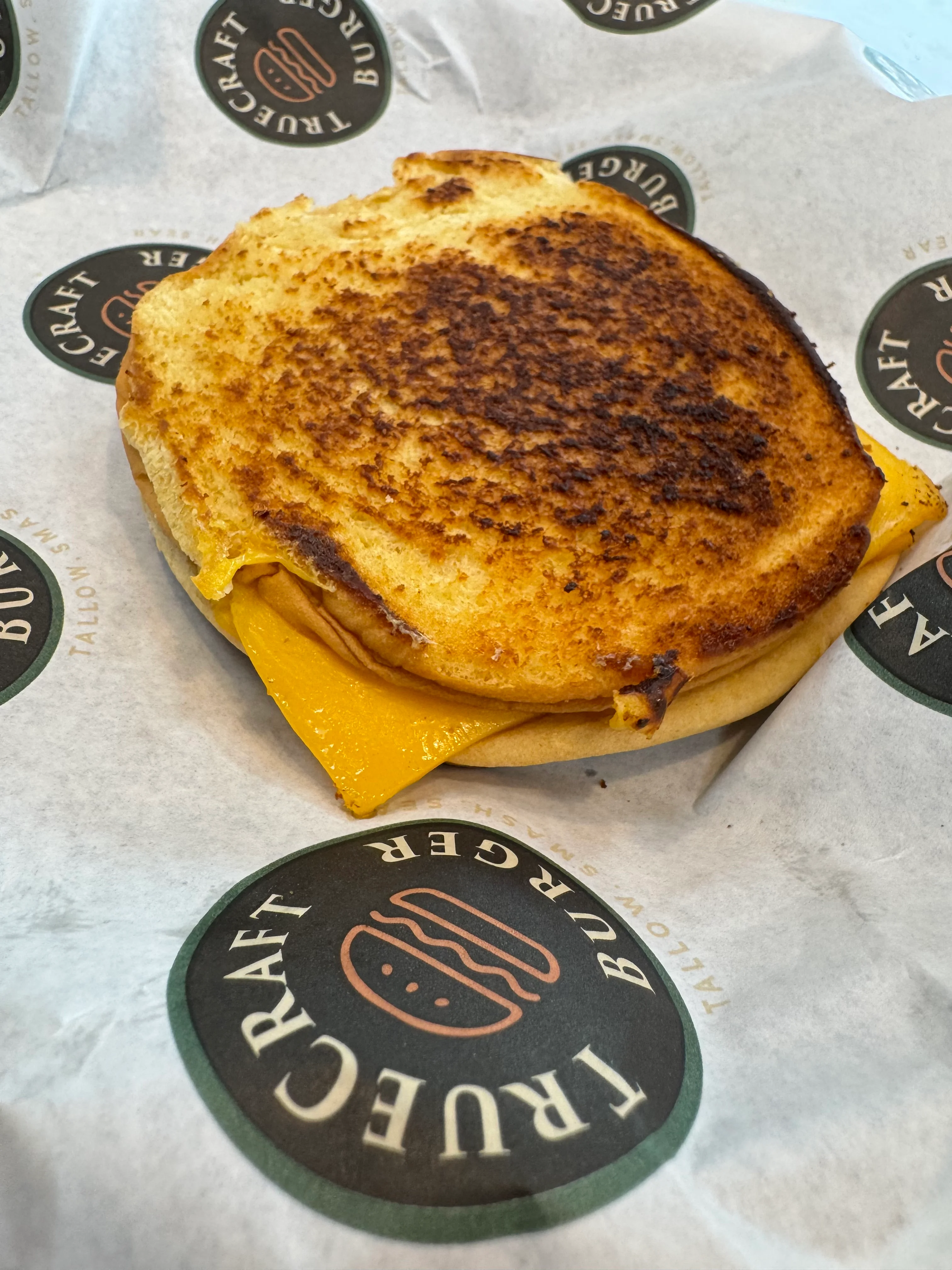 Grilled cheese sandwich with crispy golden crust