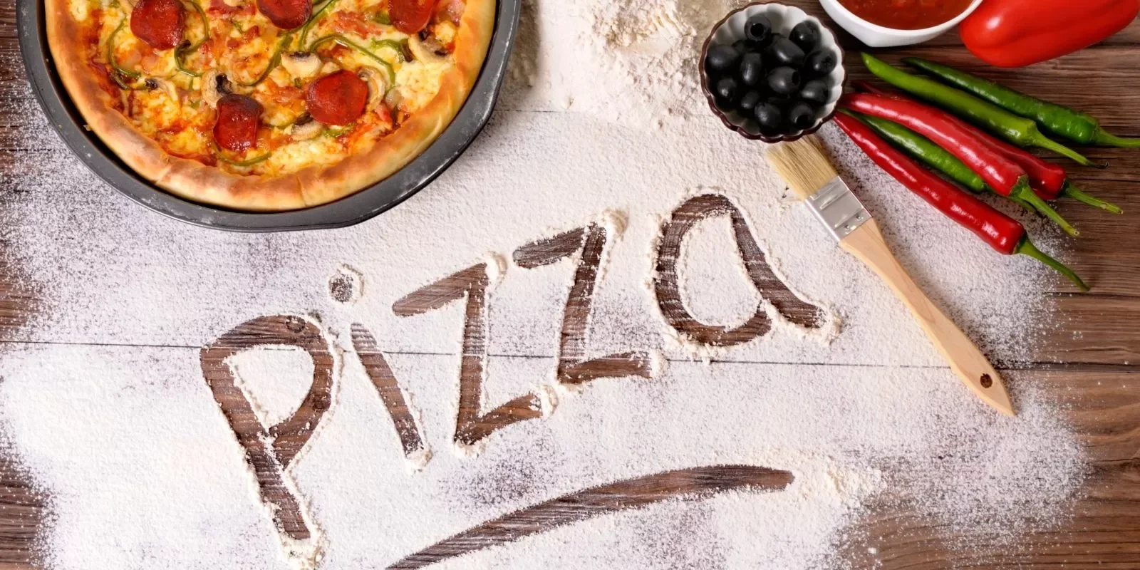 Delicious Margherita pizza on a wooden table