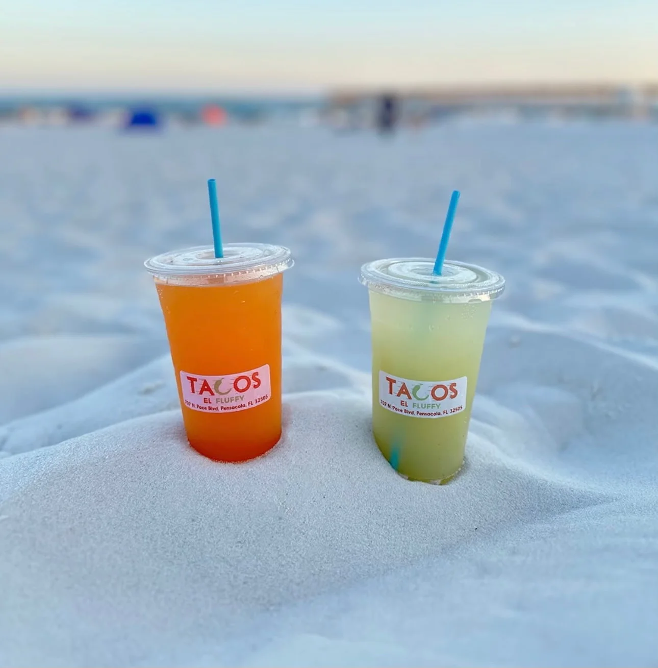 Refreshing tropical drinks on the beach