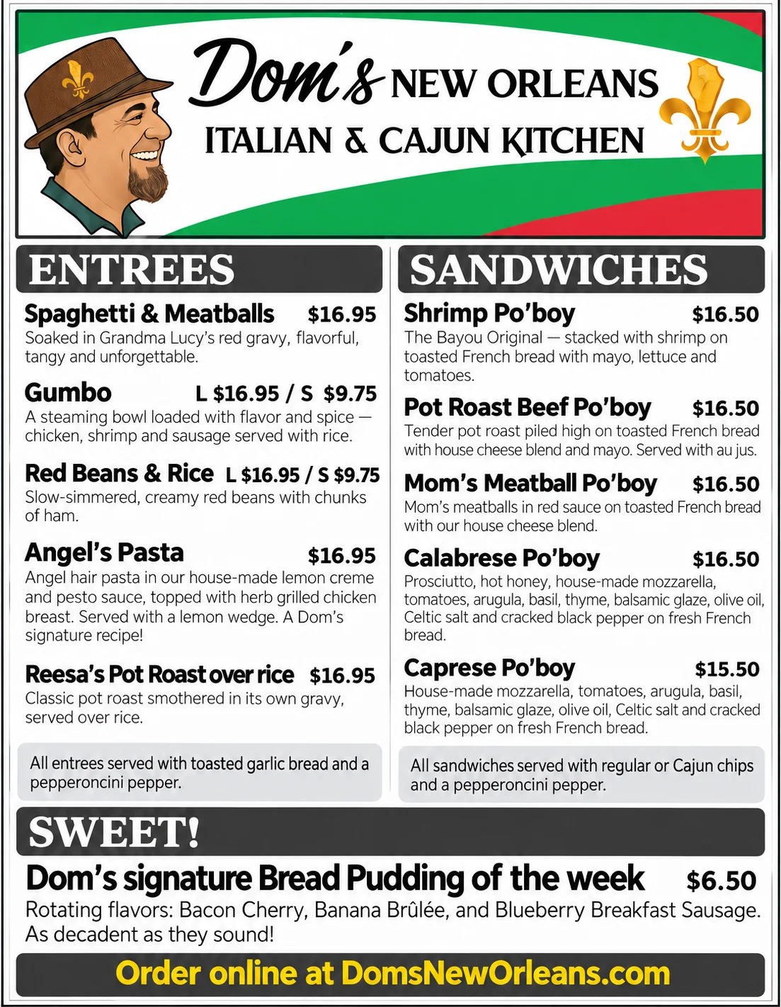 Italian and Cajun Food Near Boerne, Texas