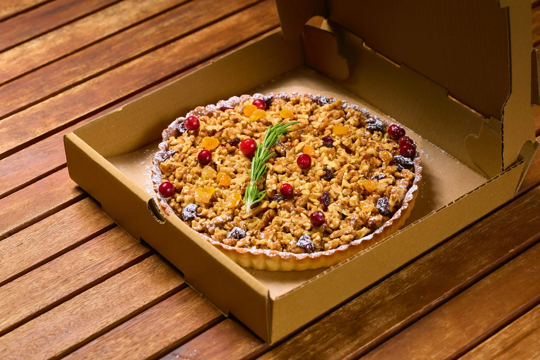 Boxed Georgian tart for a meeting