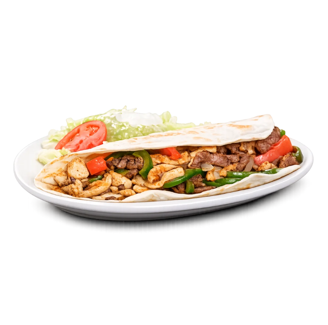 Delicious chicken fajitas served in a warm tortilla