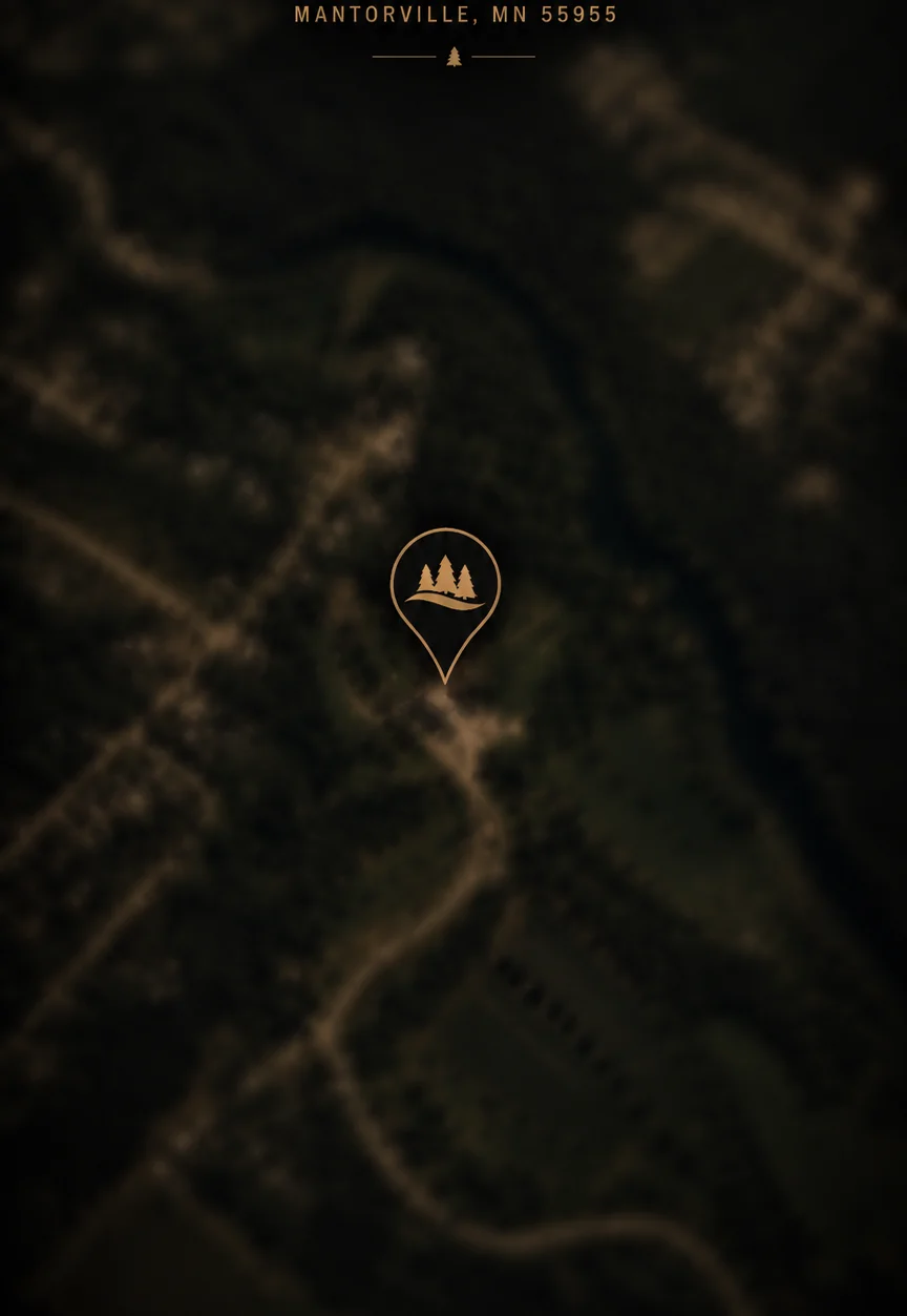 Map showing location of Hidden Pines Bar & Grill in Mantorville, MN.