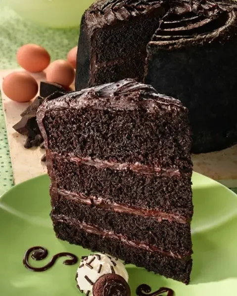 Decadent chocolate layer cake with rich frosting