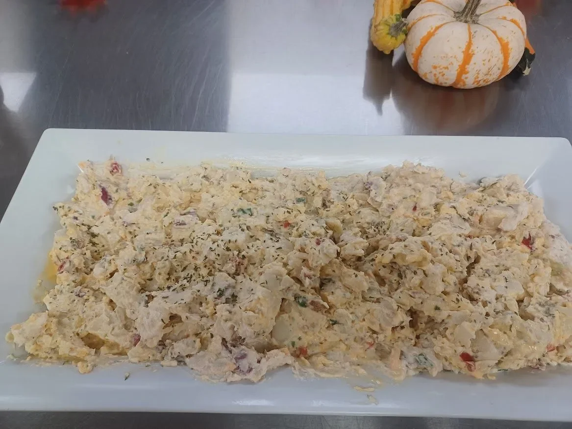 Creamy Southern chicken salad on a platter