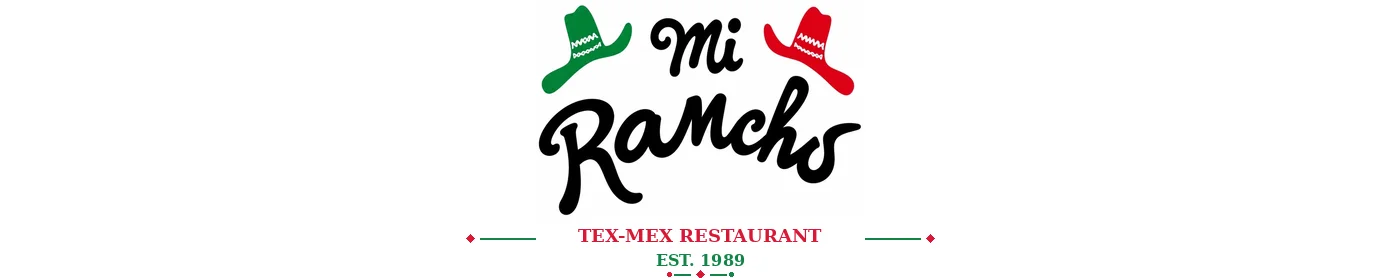 Restaurant logo with colorful cowboy hats and hand-lettered typography