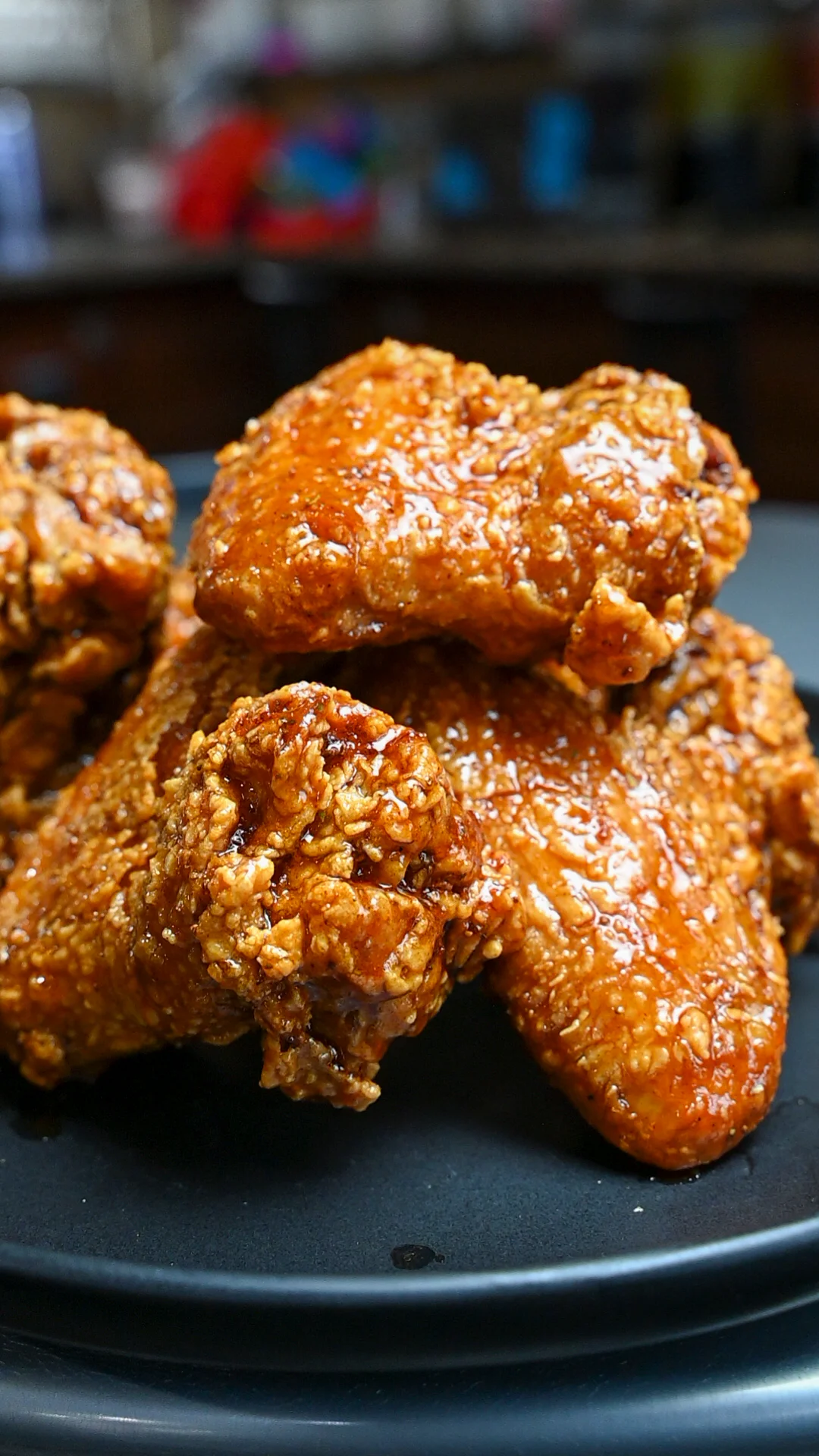 Crispy Korean fried chicken glazed in sweet sauce