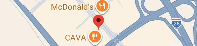 Map showing locations of McDonald's and CAVA restaurants