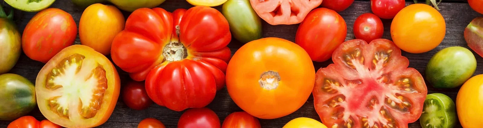 Heirloom Tomatoes whole and cut in half