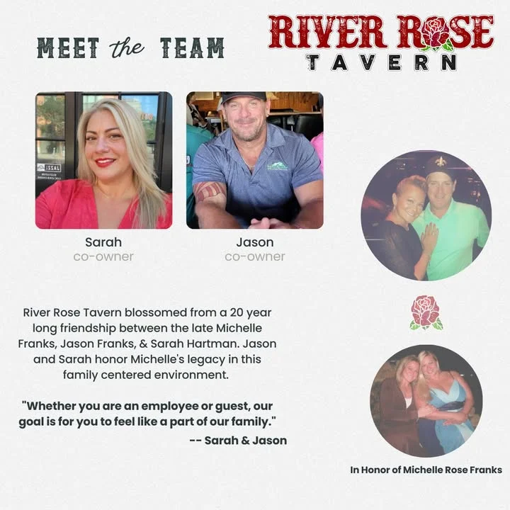 Meet the team at River Rose Tavern, co-owners Sarah and Jason