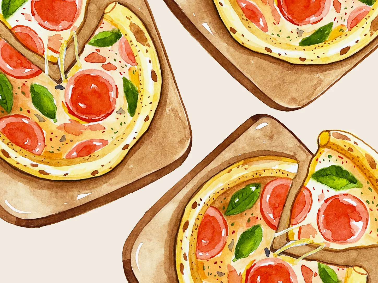 Delicious Margherita pizza with fresh basil and tomato slices
