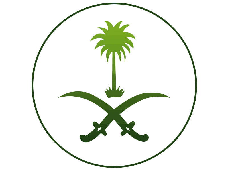 Symbol of Saudi Arabia featuring palm tree and crossed swords